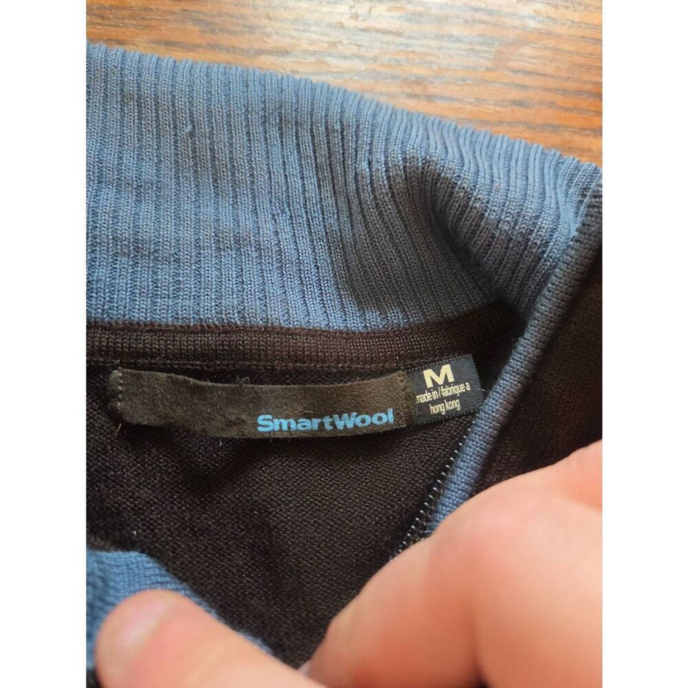 Smartwool brown&blue zip up sweater sz Medium - Picture 3 of 7